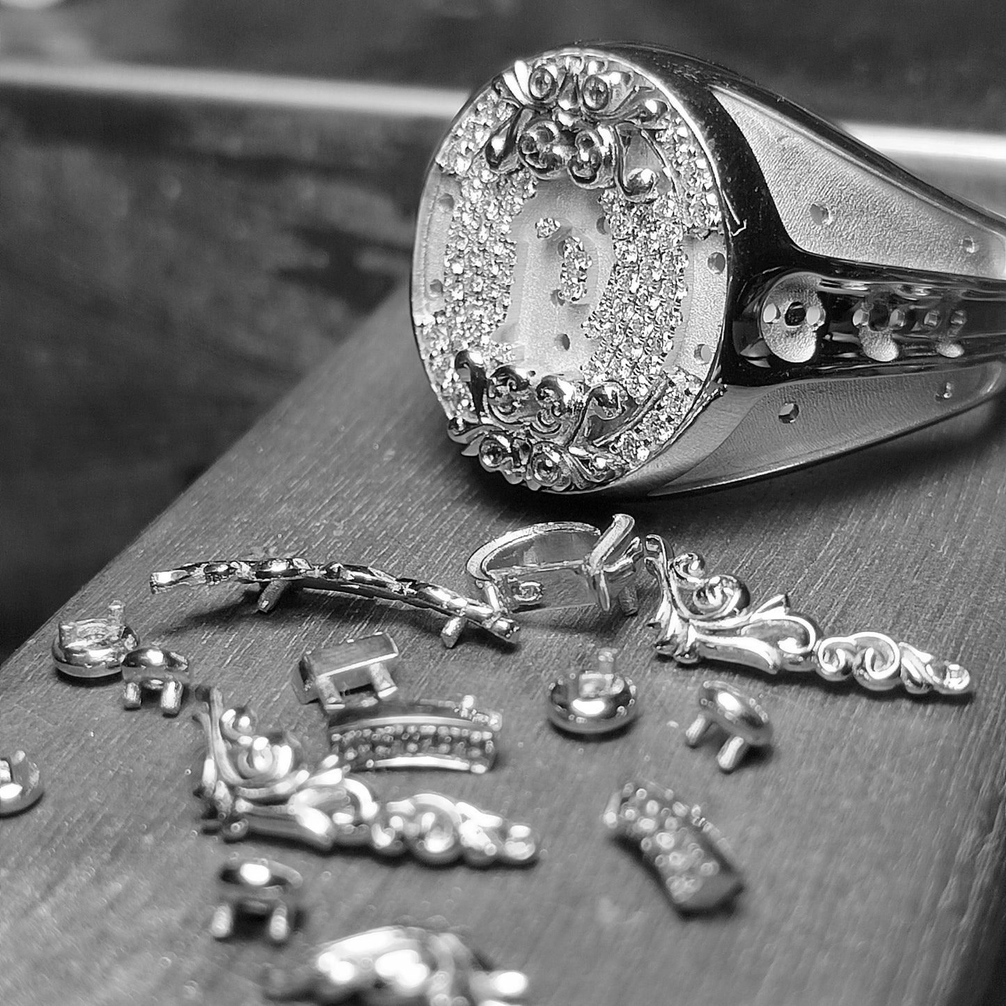 Anillo artesanal de girasol | Anillo de diamantes envío gratuito
